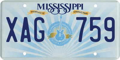 MS license plate XAG759