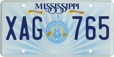 MS license plate XAG765