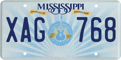 MS license plate XAG768