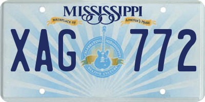 MS license plate XAG772