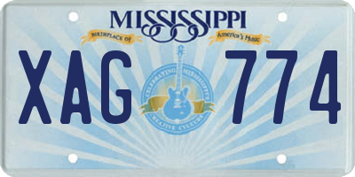 MS license plate XAG774