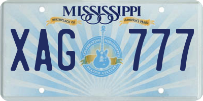 MS license plate XAG777