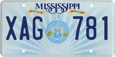 MS license plate XAG781