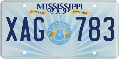 MS license plate XAG783