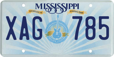 MS license plate XAG785