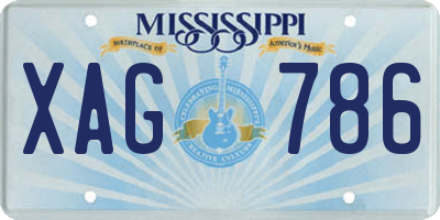 MS license plate XAG786