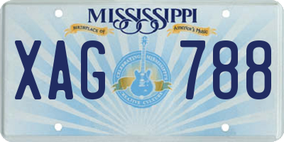 MS license plate XAG788