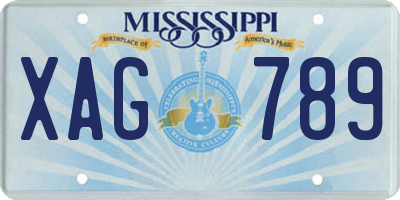 MS license plate XAG789