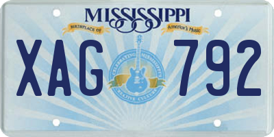 MS license plate XAG792