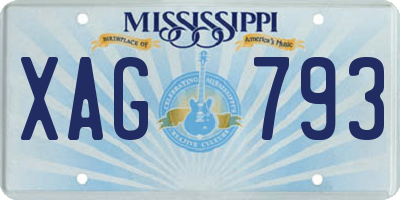 MS license plate XAG793