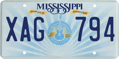 MS license plate XAG794