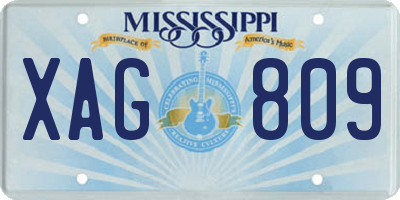 MS license plate XAG809