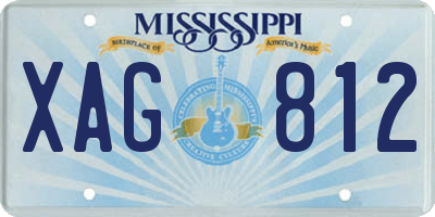 MS license plate XAG812