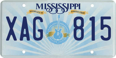 MS license plate XAG815