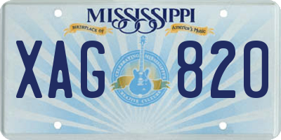MS license plate XAG820