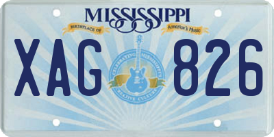 MS license plate XAG826