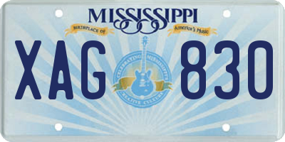 MS license plate XAG830