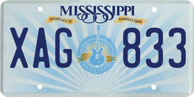 MS license plate XAG833