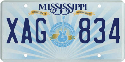 MS license plate XAG834