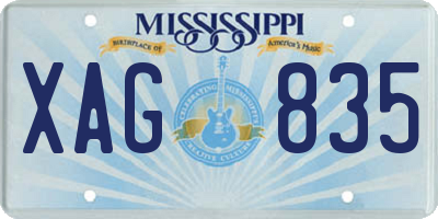 MS license plate XAG835