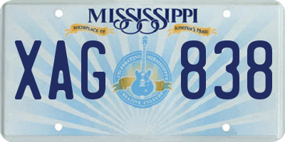 MS license plate XAG838