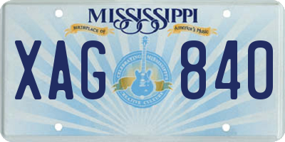 MS license plate XAG840