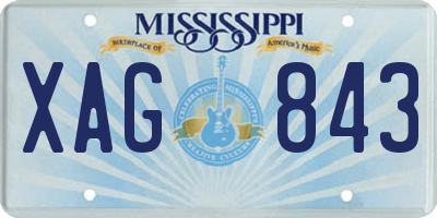 MS license plate XAG843