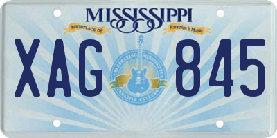 MS license plate XAG845