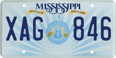 MS license plate XAG846