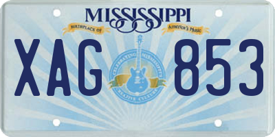 MS license plate XAG853