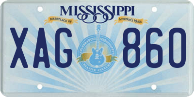 MS license plate XAG860