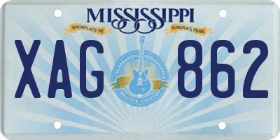 MS license plate XAG862