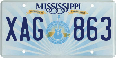 MS license plate XAG863