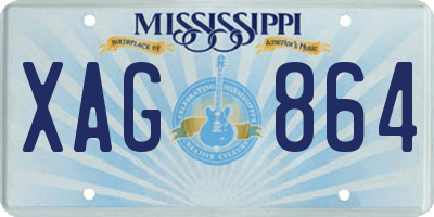 MS license plate XAG864