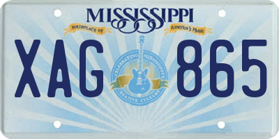 MS license plate XAG865