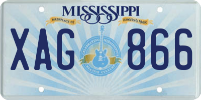 MS license plate XAG866