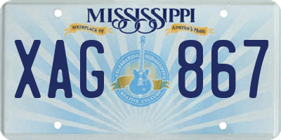 MS license plate XAG867