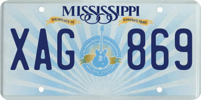 MS license plate XAG869