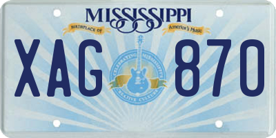 MS license plate XAG870
