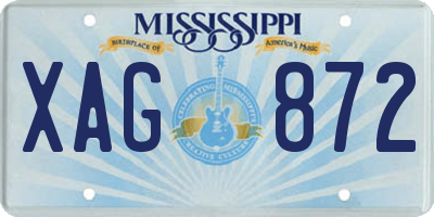 MS license plate XAG872