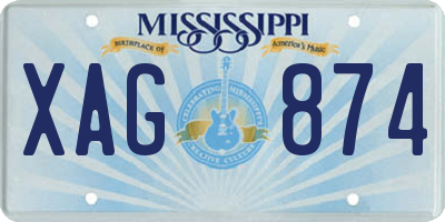 MS license plate XAG874