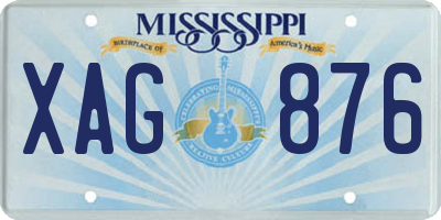 MS license plate XAG876