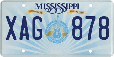 MS license plate XAG878