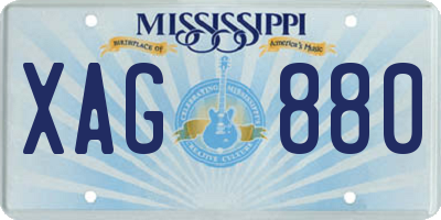 MS license plate XAG880