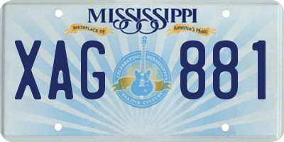 MS license plate XAG881