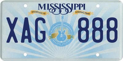 MS license plate XAG888