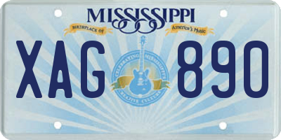 MS license plate XAG890