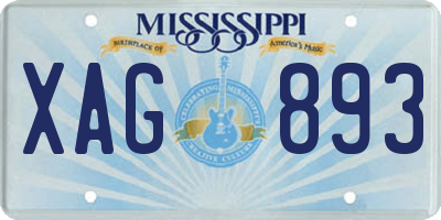 MS license plate XAG893