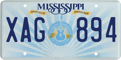 MS license plate XAG894
