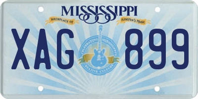 MS license plate XAG899